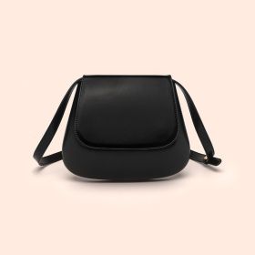 Crossbody Bag Vegan Leather Women Retro Small Saddle Satchel Shoulder Bag With Long Adjustable Strap (Option: Black)