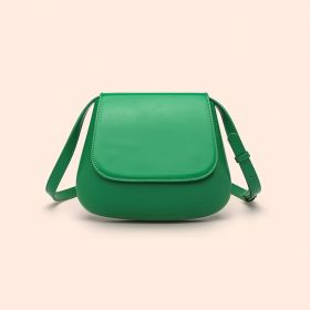 Crossbody Bag Vegan Leather Women Retro Small Saddle Satchel Shoulder Bag With Long Adjustable Strap (Option: Green)