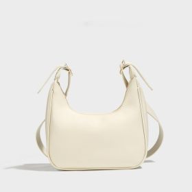 Simple All-match Shoulder Dumpling Bag Women's Crossbody Selenodont Bag (Option: White)